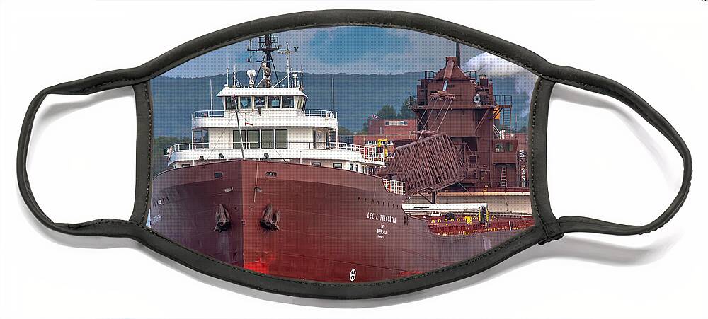 M/v Lee A. Tregurtha Face Mask featuring the photograph Ship M/V Lee A Tregurtha -5271 by Norris Seward