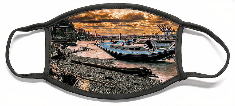 Shipwreck Face Mask featuring the photograph Shipwreck After the Storm by Rob Green