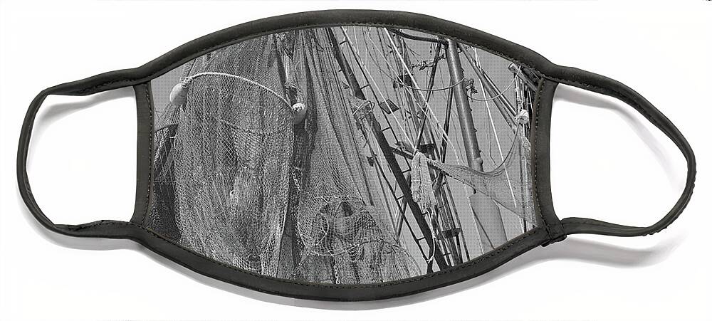 Shrimp Boat Face Mask featuring the photograph Shrimp Boat Rigging by John Simmons