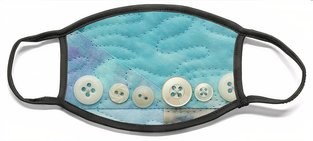 Fiber Wall Art Face Mask featuring the mixed media Shrine To Land and Sky A by Vivian Aumond