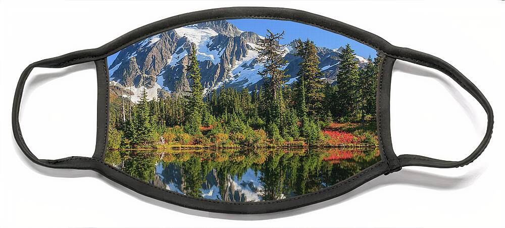Mt. Shuksan Face Mask featuring the photograph Shuksan Reflection by Michael Rauwolf