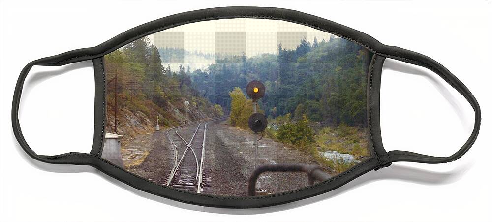Train Face Mask featuring the photograph VINTAGE RAILROAD - North Valley Line, Sacrament River by John and Sheri Cockrell