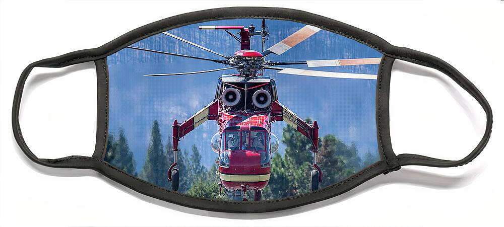 Helicopter Face Mask featuring the photograph Sikorski S-64 by Randy Robbins