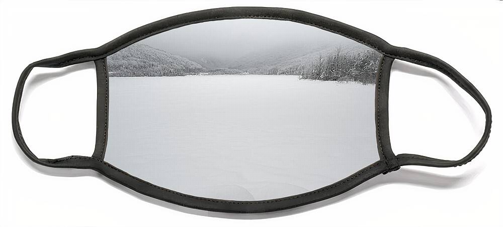 Silent Echo Face Mask featuring the photograph Silent Echo, Echo Lake NH by Michael Hubley