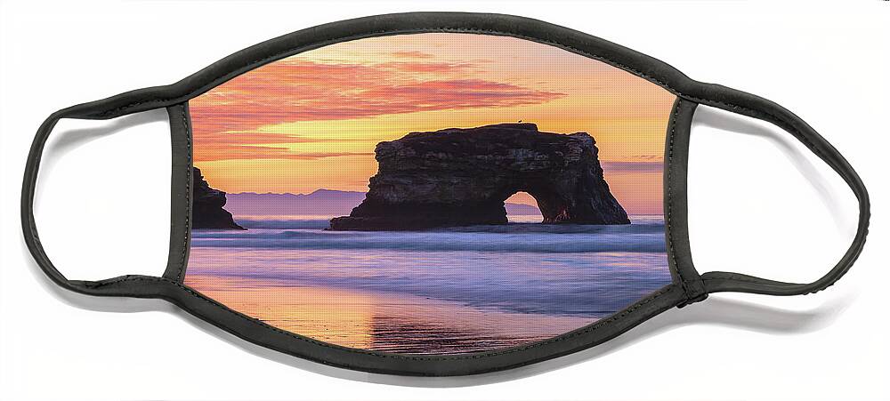 American Landscapes Face Mask featuring the photograph Silhouette Natural Bridge by Jonathan Nguyen