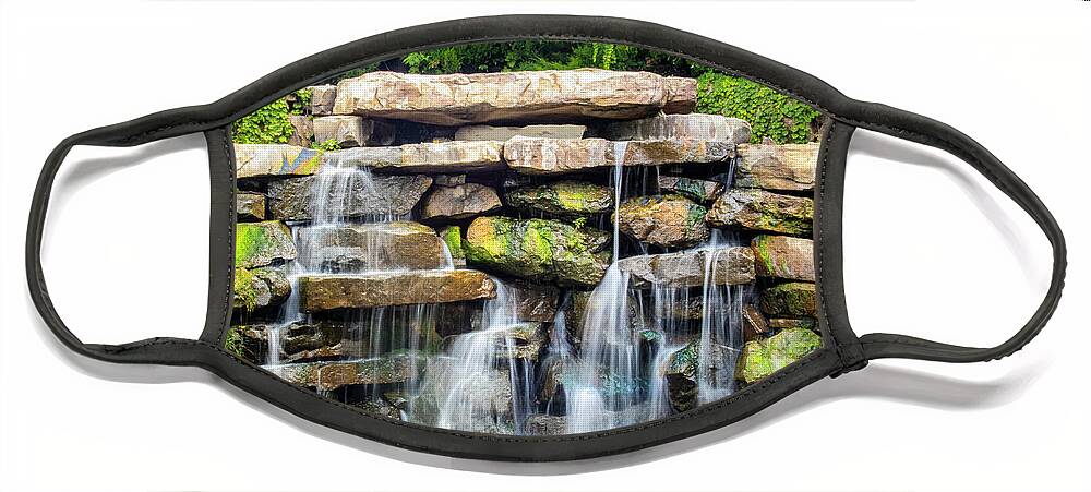Waterfall Face Mask featuring the photograph Silky Waterfall - Serenity by Susan Vineyard