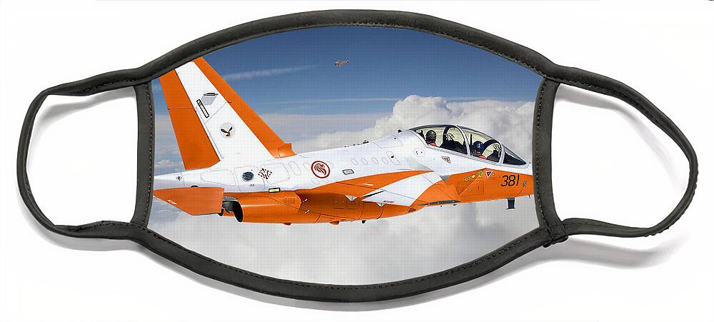 M-346i Face Mask featuring the digital art Singapore M-346 by Custom Aviation Art