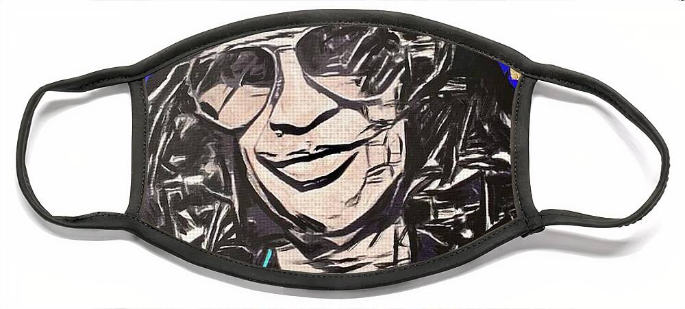 Slash Face Mask featuring the painting Slash by Jayime Jean