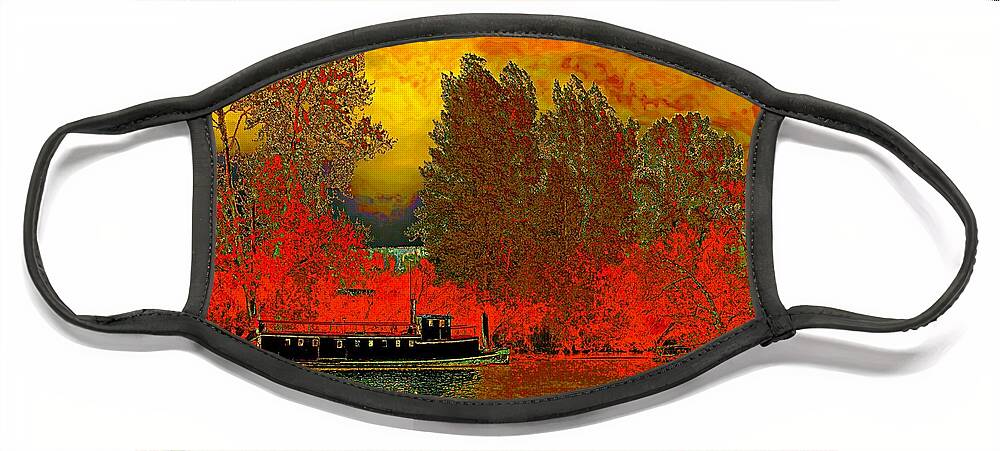 Washington Face Mask featuring the photograph Slough Riverboat by Steve Warnstaff