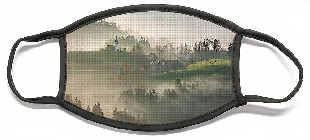 Countryside Face Mask featuring the photograph Slovenian countryside II by Piotr Skrzypiec