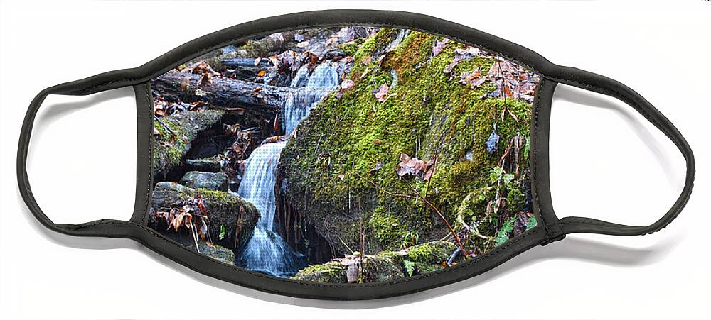 Tennessee Face Mask featuring the photograph Small Waterfall by Phil Perkins