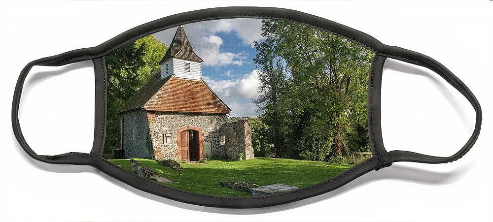 Church Of The Good Shepherd Face Mask featuring the photograph Smallest Church in England at Lullington by Steven Heap