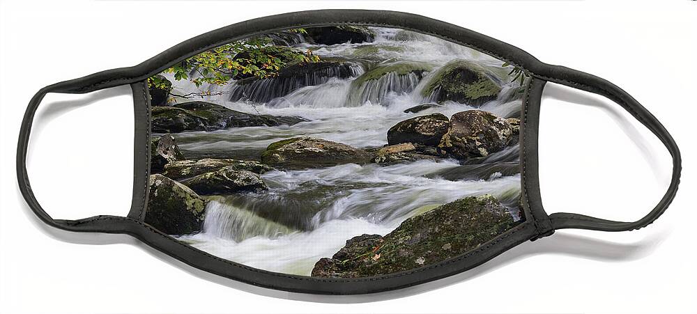 Smoky Mountain National Park Face Mask featuring the photograph Smoky Mountain Water Cascades by Doug Sturgess