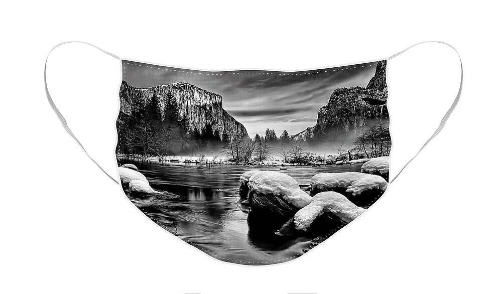 Yosemite Face Mask featuring the photograph Snow Capped by Gary Johnson