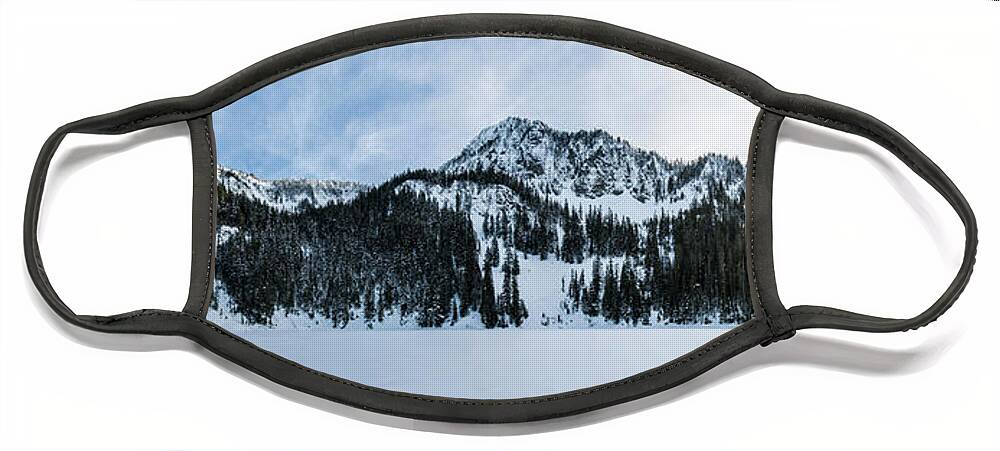 Water Face Mask featuring the photograph Snow Covered Annette Lake by Pelo Blanco Photo