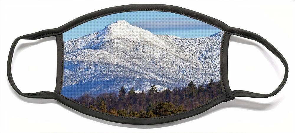 Mt Chocorua Face Mask featuring the photograph Snow on Mt Chocorua New Hampshire by John Rowe