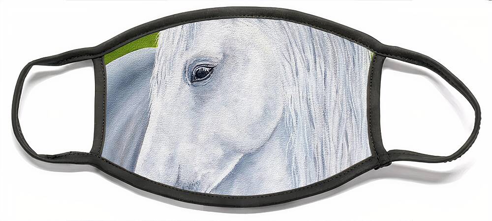 Tolkien Face Mask featuring the painting Snowmane by Gordon Palmer
