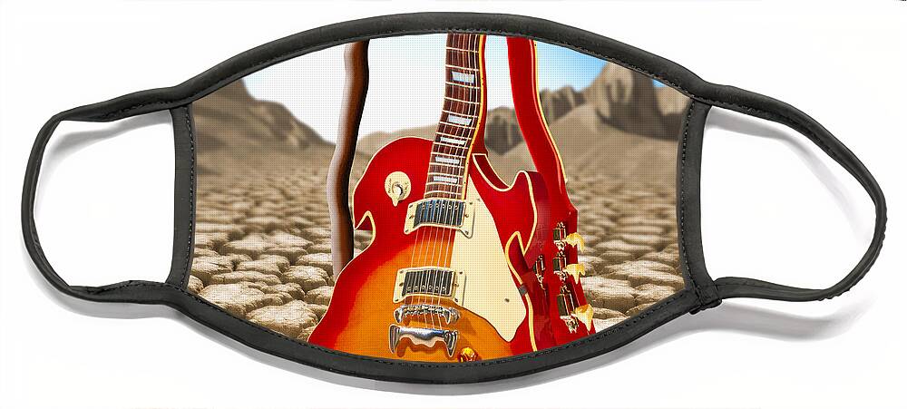 Surrealism Face Mask featuring the photograph Soft Guitar II by Mike McGlothlen