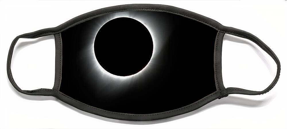 Moon Face Mask featuring the photograph Solar Eclipse Corona Ring by Bob Falcone