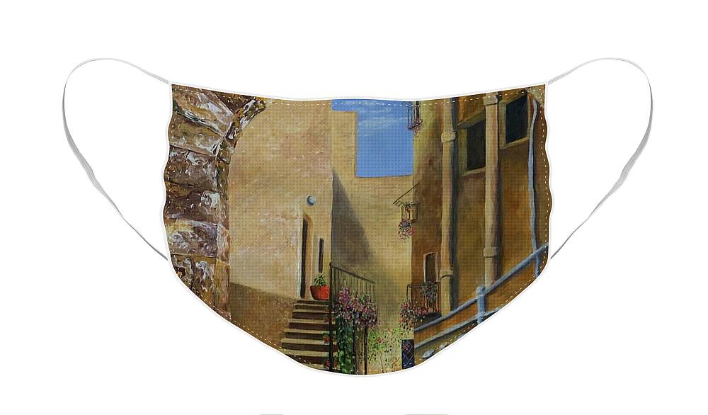 Italy Face Mask featuring the painting Somewhere In Time by Jane Ricker