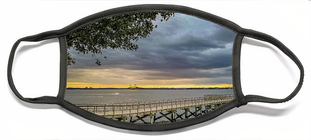 Tree Face Mask featuring the photograph Sound View at Sunset by Frank Mari