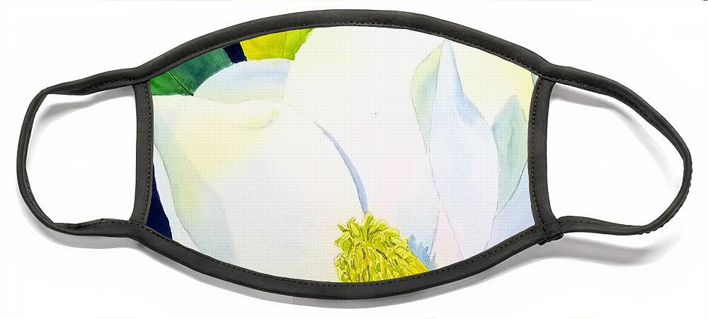 Southern Magnolia Face Mask featuring the painting Southern Magnolia by Ann Frederick