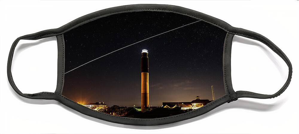 Caswell Beach Face Mask featuring the photograph Space Station at the Lighthouse by Nick Noble