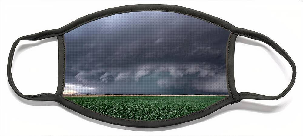Mesocyclone Face Mask featuring the photograph Spaceship Storm by Wesley Aston
