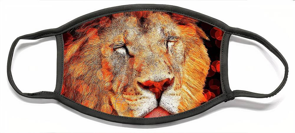 Beautiful Face Mask featuring the photograph Sparkly Majestic Lion by Michelle Liebenberg