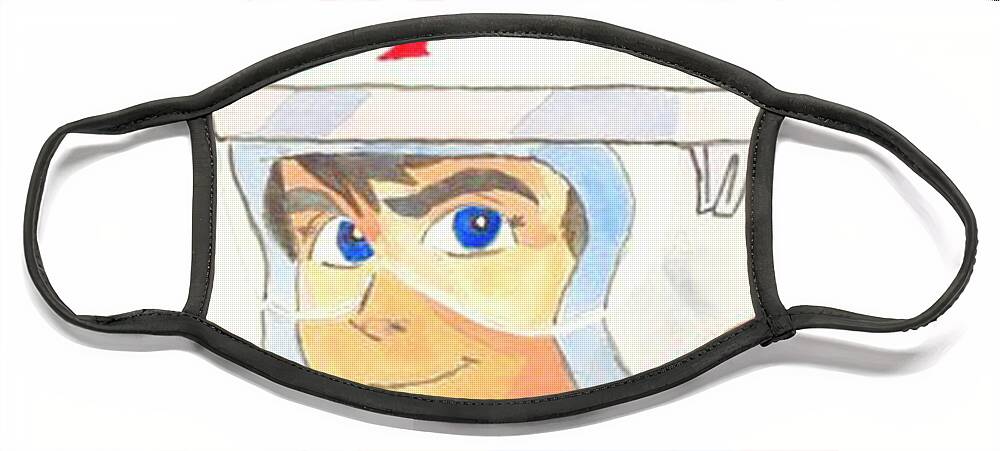  Face Mask featuring the painting Speed Racer by John Macarthur