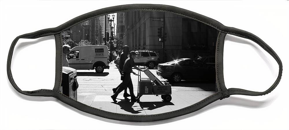 Street Photography Face Mask featuring the photograph Speedy Delivery by Frank J Casella