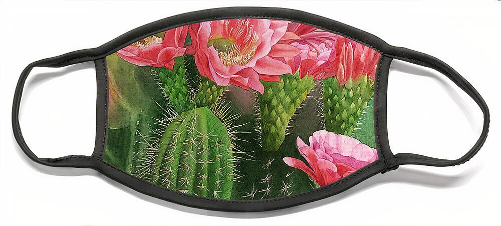 Flower Face Mask featuring the painting Spiky Beauty by Espero Art