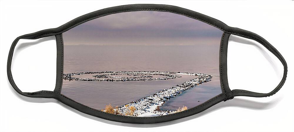 Spiral Jetty Face Mask featuring the photograph Spiral Jetty by Bryan Carter