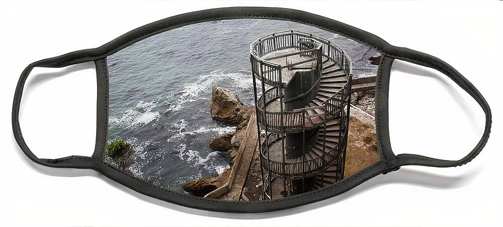 Spiral Staircase Face Mask featuring the photograph Spiral Staircase to Nowhere by Chris Goldberg