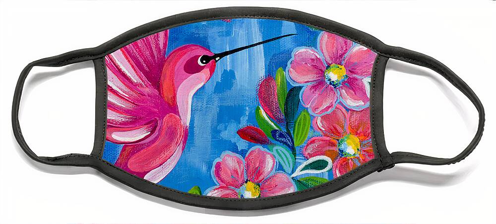 Hummingbird Face Mask featuring the painting Spread Your Wings by Beth Ann Scott