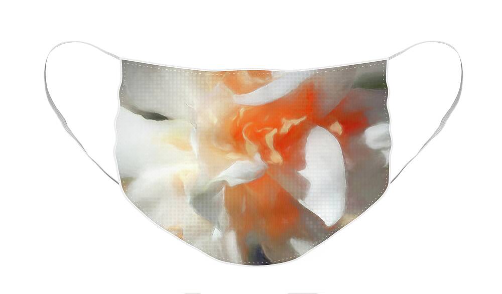 Orange Face Mask featuring the digital art Spring Daffodil by Amy Dundon