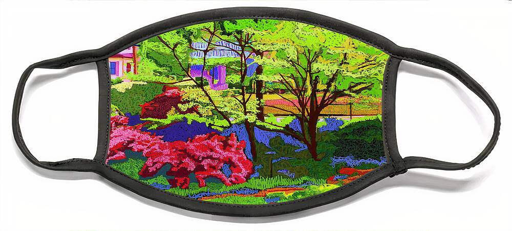 Spring Face Mask featuring the digital art Spring Landscape by Rod Whyte