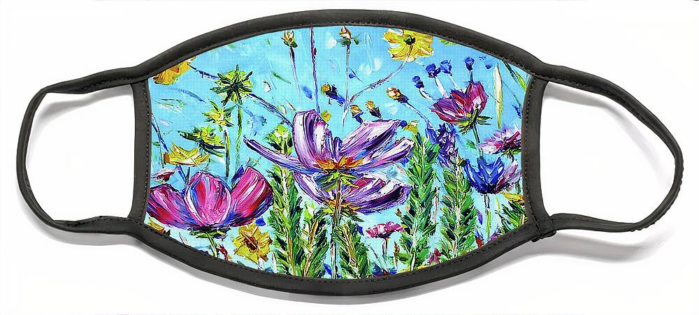 Spring Flowers Face Mask featuring the painting Spring Meadow by Mirek Kuzniar