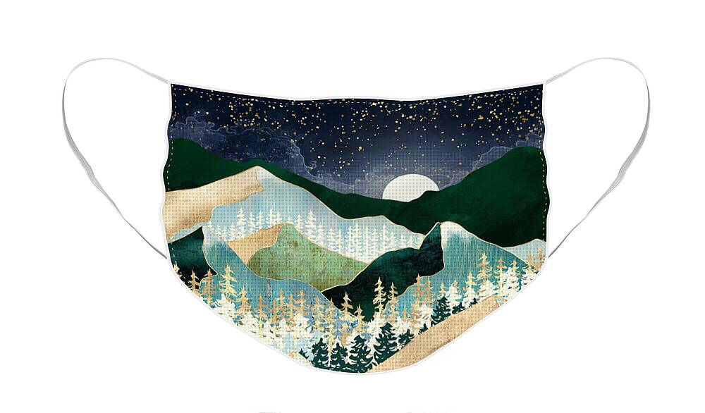 Digital Face Mask featuring the digital art Spring Night Vista by Spacefrog Designs