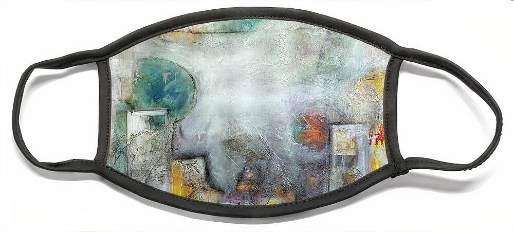 Abstract Face Mask featuring the painting Spring Obscura by Theresa Marie Johnson