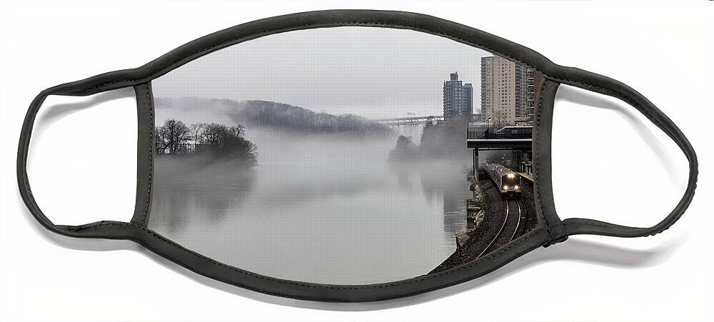 Inwood Face Mask featuring the photograph Spuyten Duyvil with Fog by Cole Thompson