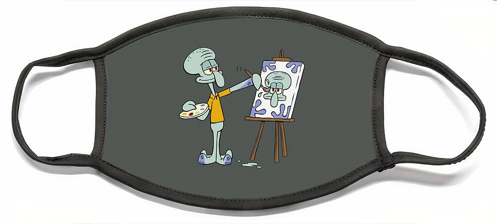marionet appel Panorama Squidward Paintings In His House Face Mask by LeniRy Madina - Fine Art  America