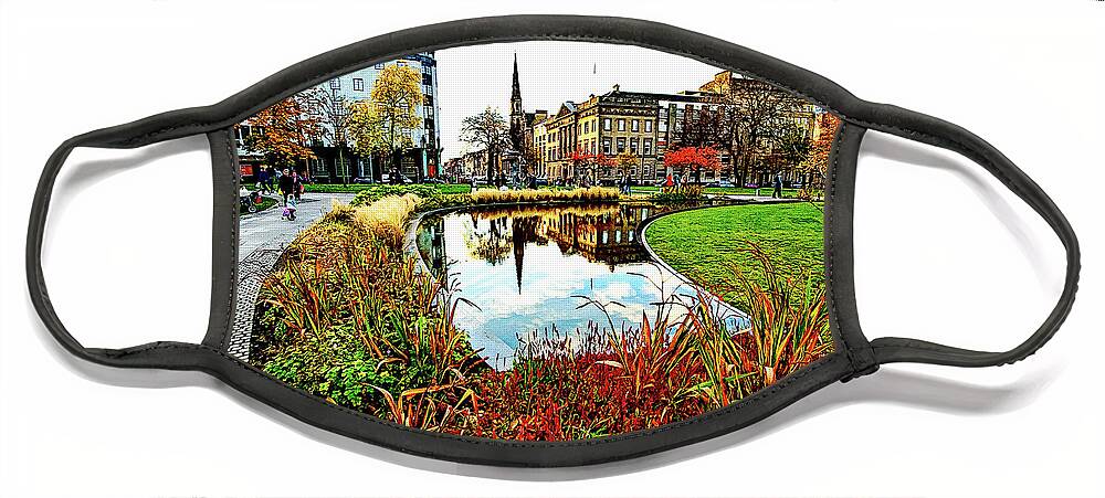 Scotland Face Mask featuring the digital art St George's Square by SnapHappy Photos