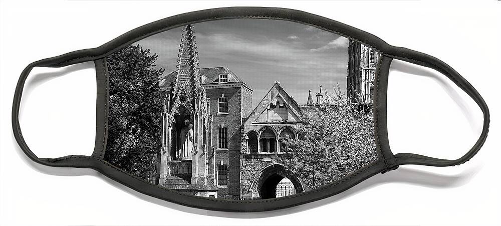 Britain Face Mask featuring the photograph St Marys Gate near Gloucester Cathedral by Seeables Visual Arts