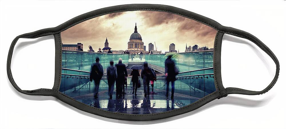 St Paul's Cathedral Face Mask featuring the photograph St Paul's Cathedral in the rain by Jane Rix