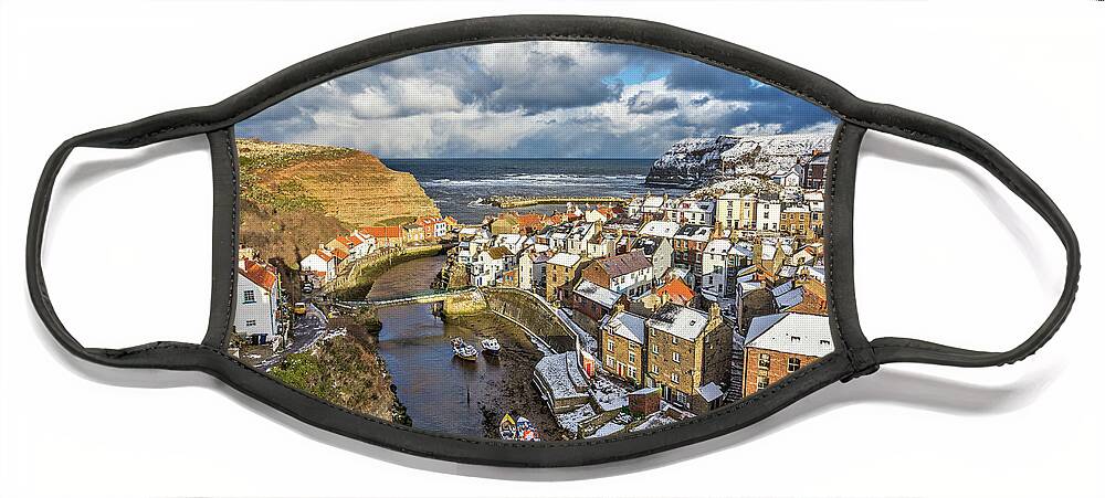 England Face Mask featuring the photograph Staithes, North Yorkshire #1 by Tom Holmes Photography