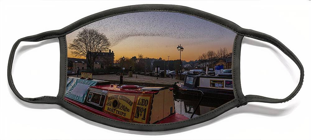 England Face Mask featuring the photograph Starling Murmurations by Tom Holmes Photography