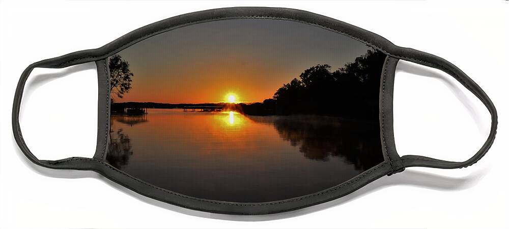 Sunrise Face Mask featuring the photograph Starring A Lake Sunrise by Ed Williams