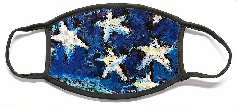 Stars Face Mask featuring the pastel Starry Starry Night by Lynda Zahn