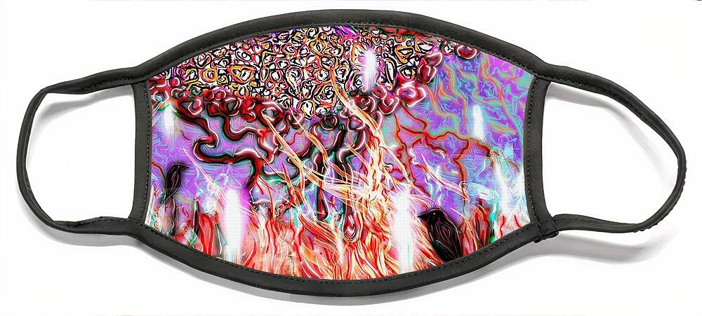 Digital Art Face Mask featuring the digital art States of Matter by Angela Weddle